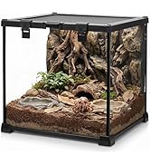 Mini Reptile Glass Terrarium Vivarium 12'' x 12'' x 12'' Full View Tank Small Amphibians Glass Ha...