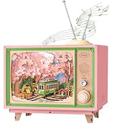 Rolife 3D Wooden Puzzles for Adults DIY Book Nook Kit 16" Japanese Cherry Blossom Music Box Toy B...