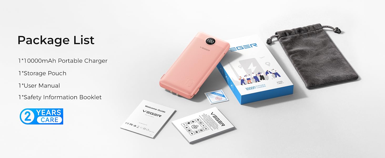 portable charger with built in cable