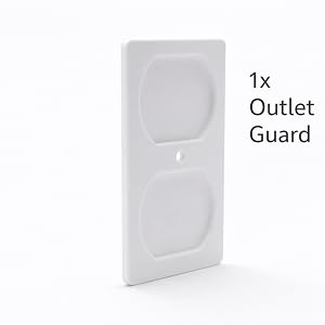 White duplex outlet guard cover with recessed design