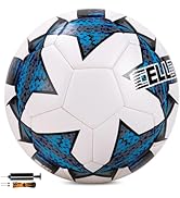 cellook Soccer Ball Size 5 Size 4 - Deflated with Pump & Mesh Bag, Durable & Sturdy Design, Indoo...