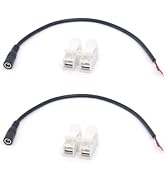 ELNONE 2PCS 18AWG DC Pigtail Female,0.5M/1.6FT DC Power 12V 5.5mm x 2.5mm Barrel Female Plug Conn...
