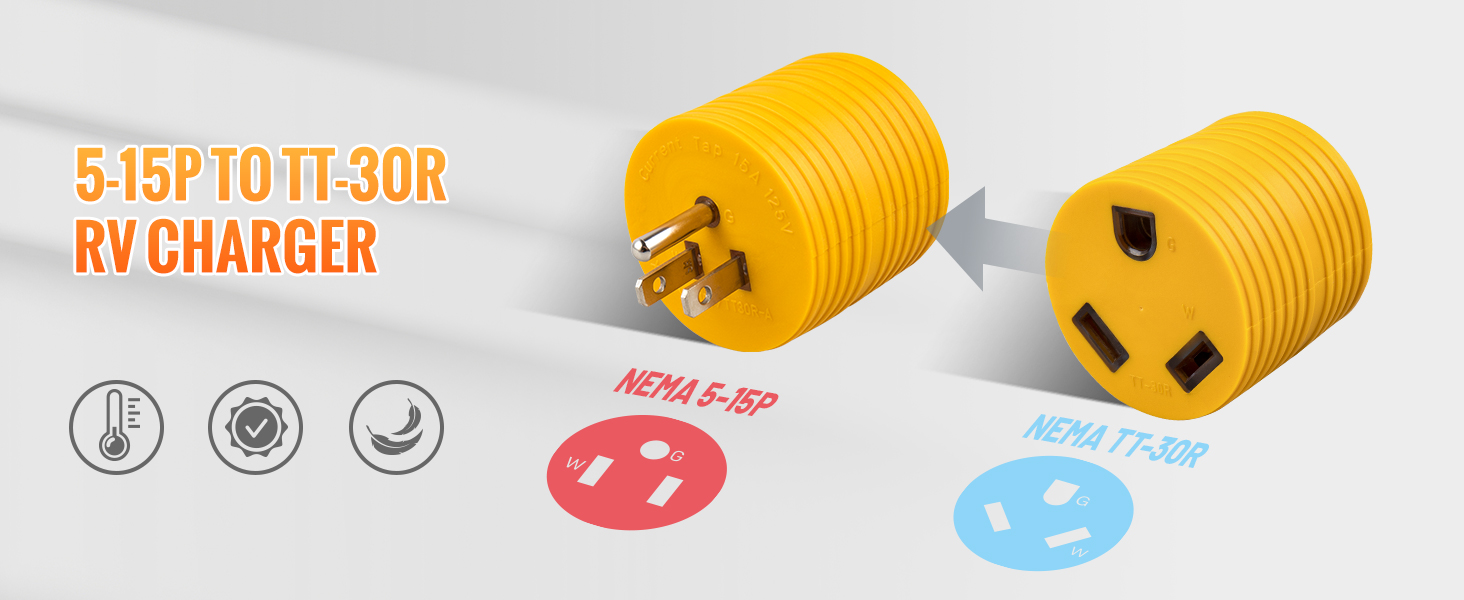 15a to 30a NEMA 5-15P to NEMA TT-30R