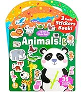 Walenced Jelly Reusable Sticker Book for Toddlers 2-4 Years, 3 Sets Stickers for Kids, Toddler St...