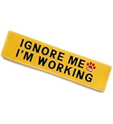 KISJO Ignore Me I'm Working Dog Leash Sleeve, Funny Yellow Dog Alert Hanging ID Patch Tag, Do No ...
