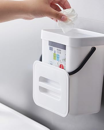 Small Trash Can with Lid Mini Kitchen Hanging Trash Can Tightly Sealed Odor Free