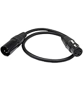 SinLoon (0.5M) DMX Stage Light Cable,DJ XLR Cable, 3-Pin Female XLR to 5-Pin Male XLR DMX Turnaro...