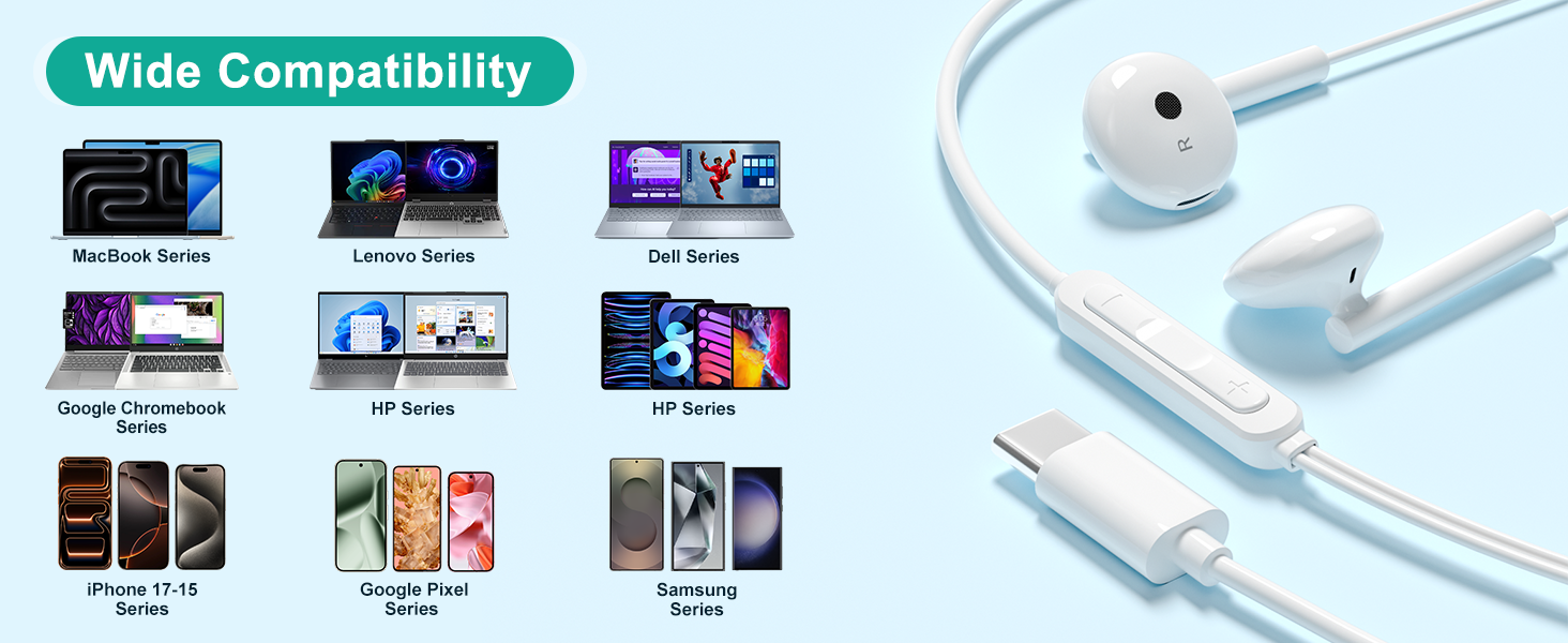 wired headphones usb c
