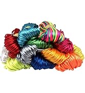 2mm Satin Nylon Trim Cord, Rattail Silk Cord,14 Bundles 154 Yards Assorted Colors Nylon String fo...