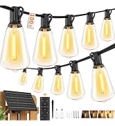Hotsonic Solar Outdoor String Lights Waterproof, 100FT Remote Control LED Outside Lights with Sha...