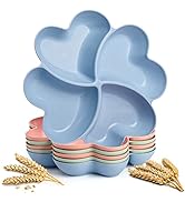 ZOOFOX Set of 6 Appetizer Serving Platter, Unbreakable Chip & Dip Serving Divided Plates, Multi-S...