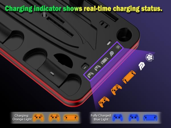 Charging indicator shows real-time charging status.