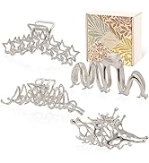 4 Pack Hair Clips, Metal Hair Clips, Hair Claw Clips, Large Hair Clips for Thick Hair, Strong Hol...