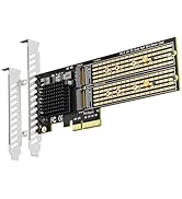 GLOTRENDS PA20 Dual M.2 NVMe to PCIe 3.0 X4 Adapter with PCIe Bifurcation, Setup Soft M.2 NVMe RA...