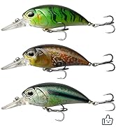 Crankbait Fishing Lures for Bass, Crank Bait with Treble Hooks, Shallow Deep Diving Swimbait Set