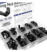 50PCS Metric Wing Nuts Assortment, M6 M8 M10, Black Zinc Plated | Three metric thread sizes, Tool...