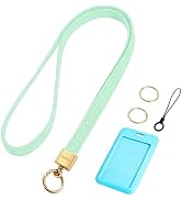 Maidsail Cute Stretchy Long Neck Lanyard for ID Badges Keys & Card Holders, Thin Teacher Lanyard ...