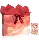 JMANNI Gift Bags, Marble Pattern Gift Bags with Ribbon, Portable Paper Gift Bag, Marble Pattern, ...