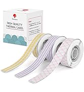 Phomemo D30 Label Maker Continuous Label Tape, Black on The Picnic Grid, Poi Grid, Pink Grid Long...