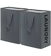 CHICVITA Large Laundry Basket Tall Hampers with Extended Handles, Collapsible Cloth Bins in the D...