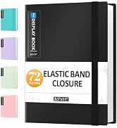 Sooez 72 Pocket Binder with Plastic Sleeves & Elastic Band, Large Capacity 8.5x11 Presentation Bo...