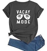 J&DHUASHA Women's T-Shirt Short Sleeve Crewneck Graphic Tees Printed Casual Summer Tops