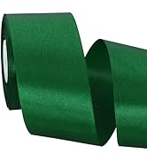 TONIFUL 2 Inch x 25 Yards Wide Green Satin Ribbon Solid Fabric Ribbon for Gift Wrapping Crafts Ch...