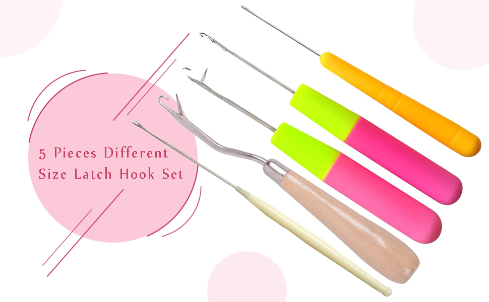 Hair Crochet Hook Bent Latch Hook Crochet Needle Set Tool