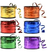 BEISHIDA 6 Assorted Colors Curling Ribbons Balloon String Ribbons - Rainbow Balloons 6 Rolls for ...