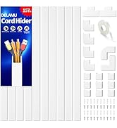 Delamu 157in Cord Hider Wall, TV Cable Hider Cord Covers for Wires on Wall, Large Cable Managemen...