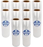 NEXCOVER 18 Inch Stretch Wrap - 1200 Feet | 60 Gauge, 10 Roll Clear Plastic Self-adhering Stretch...