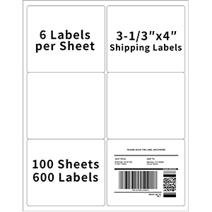 6 up shipping labels