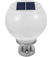 OSALADI 200MM Led Solar Post Light Outdoor Round Ball Landscape Light for Exterior House Garden Y...