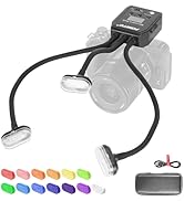 FOMITO Flexible LED Macro Ring Flash Light with 13 Color Filters, Digital Display, USB Cable, Car...