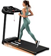 SereneLife Treadmill with Incline & Handle Bars | Compact Portable Walking Pad & Treadmill for Ho...