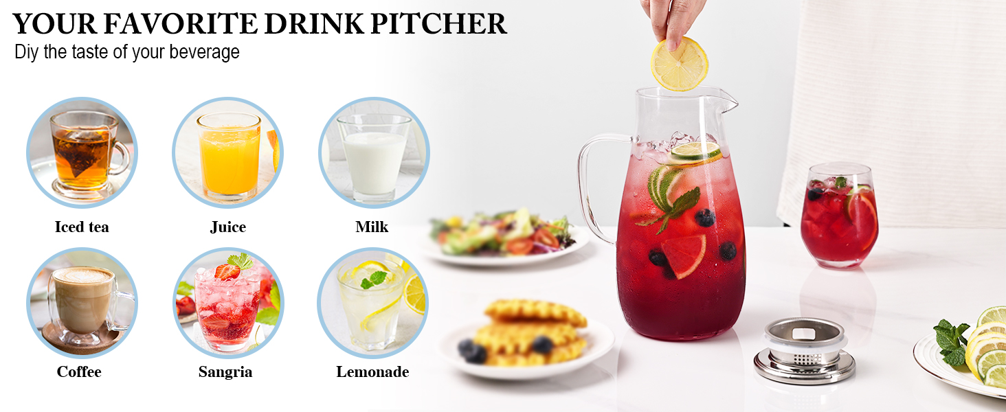 glass pitcher with lid