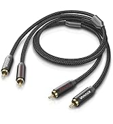 RCA Cable,VANAUX 2RCA Male to 2RCA Male Stereo Audio Cable Gold Plated RCA Cord Compatible with H...