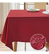 AUSSPVOCT Textured Tablecloth Rectangle 52x70 Water Resistant Spill-Proof Wipeable Table Cloth Wr...