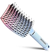 EKONAER Detangling Brush Boar Bristles Hair Brush for Adult & Kids Wet or Dry Hair,Curved and Ven...