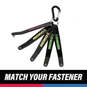 Phillips, pozidriv and slotted offset screwdrivers on the included key ring + carabiner
