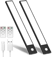 Rvhouse 2 Pack RV Lights Exterior Motion Sensor RV Step Light, USB Rechargeable Camping Lights Ad...