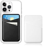 SS 2 Pack Phone Wallet Stick on, Leather Card Holder for Case, Minimalist Double Pocket Back of C...