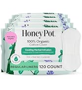 The Honey Pot Company - 120 ct - Herbal Everyday Panty Liners for Women - Infused w/Essential Oil...