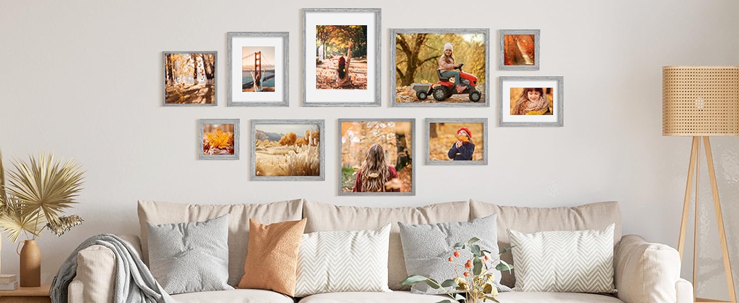Collage Frames Wall grey Wood Frames