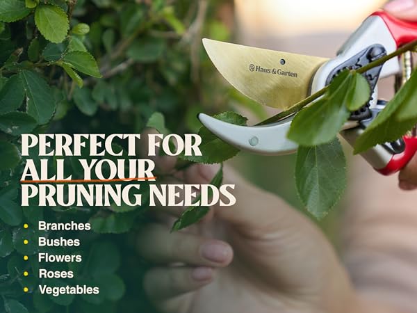 All-Purpose Pruners for gardening. Bypass pruning shear garden tool for trees, flowers, bushes