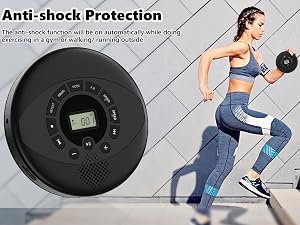 Discman with anti-shock protection