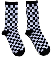 Zhuluck 1Pair Fashion Harajuku Trends Checkerboard Socks Geometric Checkered Socks Hip Hop Cotton...