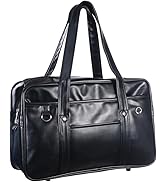 Mikikit Men's Leather Shoulder Bag: Handmade Leather Briefcases Men's Business Travel Briefcase L...