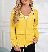 Zando Lightweight Rain Jacket Women Waterproof - Raincoat for Women Packable Rain coat Hooded Win...