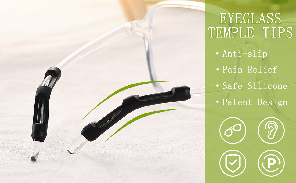 Eyeglasses temple tips